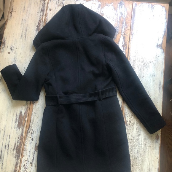 WILFRED Aritzia BORDA Belt Coat Black Italian Virgin Wool & Cashmere XS EUC - Picture 7 of 14